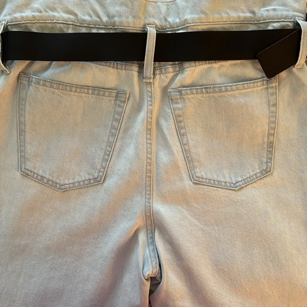 IRO Aven Belted Paper Bag Denim Jean Distressed Hem Size 29 - Picture 7 of 14